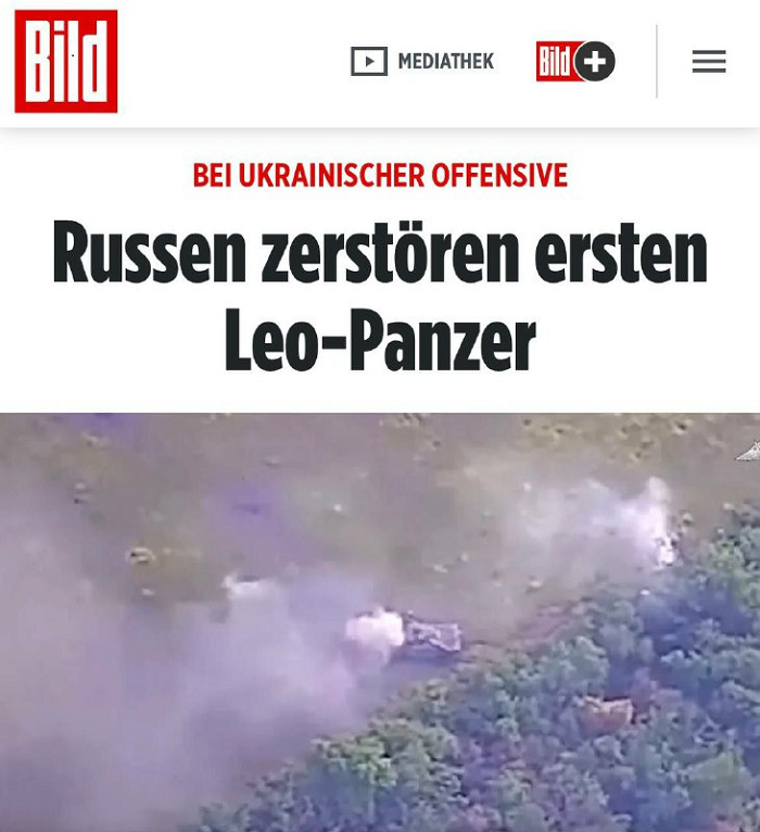 Le quotidien allemand Bild a publié les images des chars de Kiev en flammes.